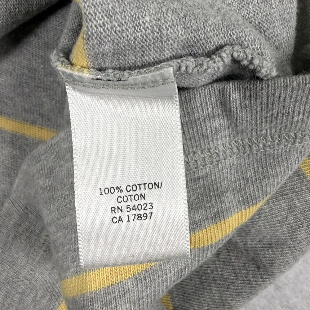 Banana Republic Jersey Knit Henley Polo Shirt Mens XL Grey Yellow Striped 2009